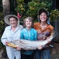 A family with a big catch